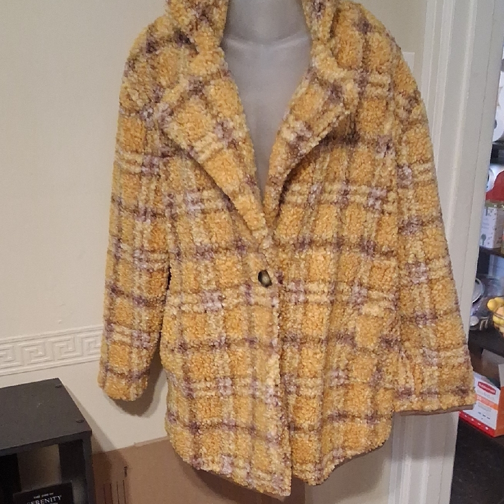 Plaid Yellow Women's Jacket